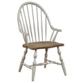 Sunset Trading Sunset Trading DLU-CG-C30A-GO 41 x 23.5 x 25 in. Country Grove Windsor Dining Chair with Arms  Distressed Light Gray & Medium Walnut DLU-CG-C30A-GO